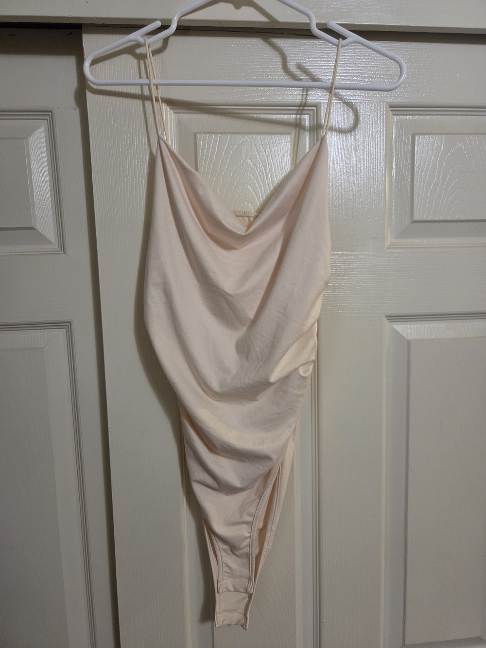 SHEIN Pale Blush Cowl Neck Slip Bodysuit